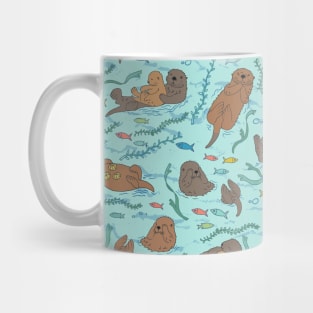 Sea Otters - cute animal pattern Mug